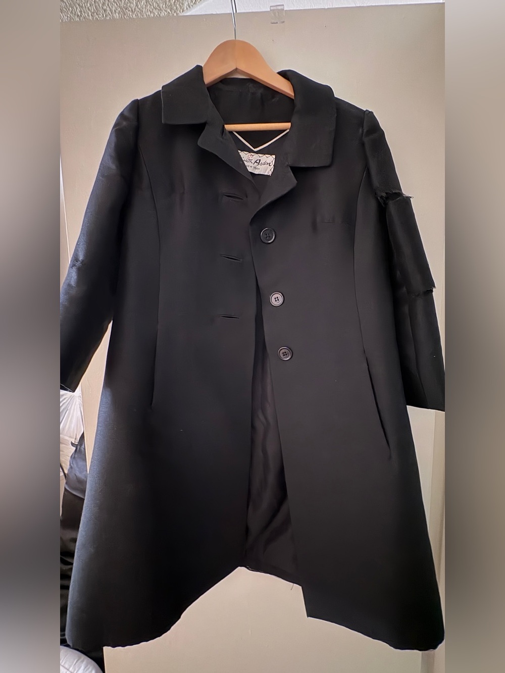 Vintage Elizabeth Arden Black Tailored Coat